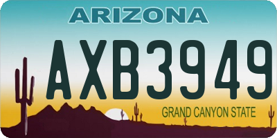 AZ license plate AXB3949