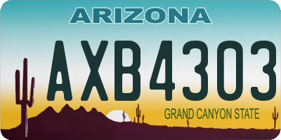 AZ license plate AXB4303