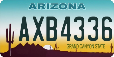 AZ license plate AXB4336