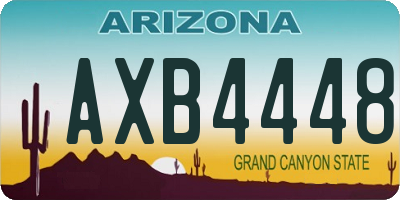 AZ license plate AXB4448