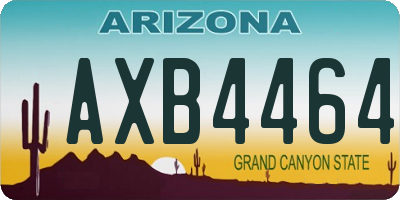 AZ license plate AXB4464