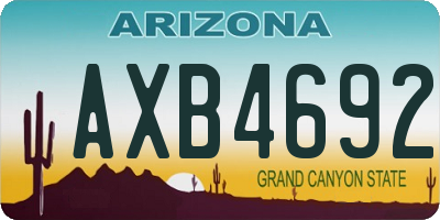 AZ license plate AXB4692