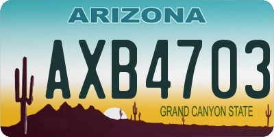 AZ license plate AXB4703