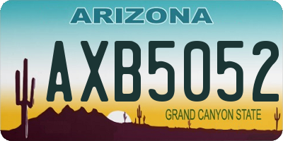 AZ license plate AXB5052