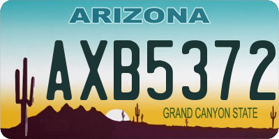 AZ license plate AXB5372