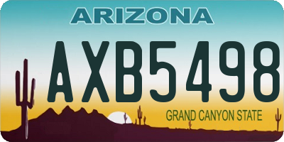AZ license plate AXB5498