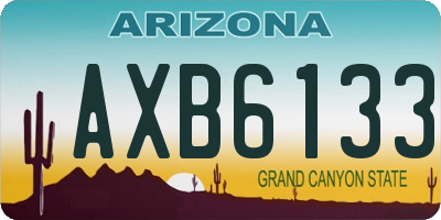 AZ license plate AXB6133