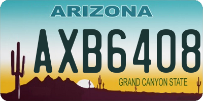 AZ license plate AXB6408