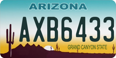 AZ license plate AXB6433