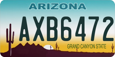AZ license plate AXB6472
