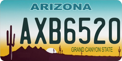 AZ license plate AXB6520