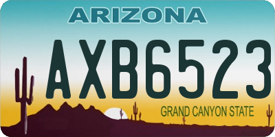 AZ license plate AXB6523