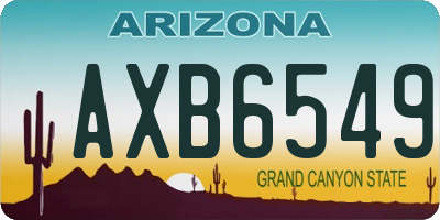 AZ license plate AXB6549