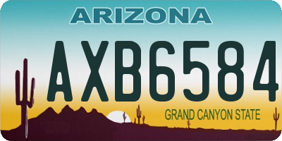 AZ license plate AXB6584
