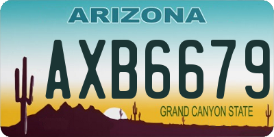 AZ license plate AXB6679