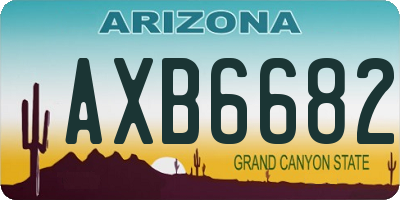 AZ license plate AXB6682