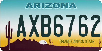 AZ license plate AXB6762