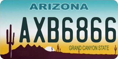 AZ license plate AXB6866