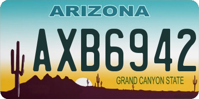 AZ license plate AXB6942