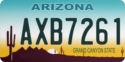 AZ license plate AXB7261