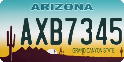 AZ license plate AXB7345