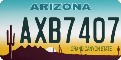 AZ license plate AXB7407