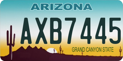 AZ license plate AXB7445
