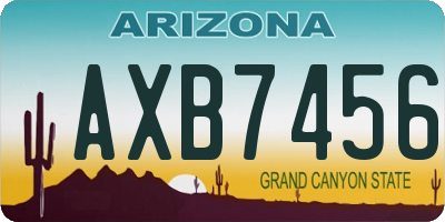 AZ license plate AXB7456