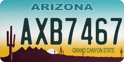 AZ license plate AXB7467