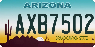 AZ license plate AXB7502