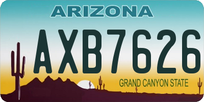 AZ license plate AXB7626