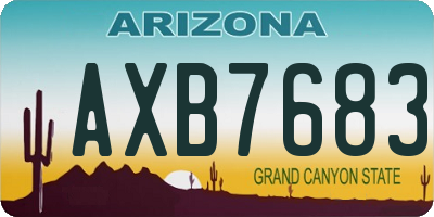 AZ license plate AXB7683