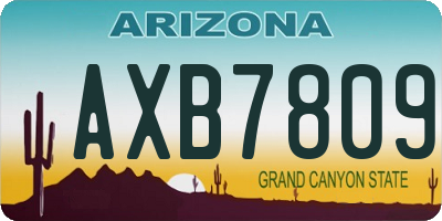 AZ license plate AXB7809