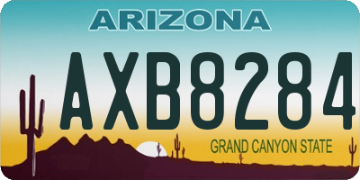 AZ license plate AXB8284