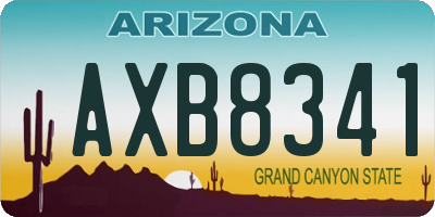 AZ license plate AXB8341