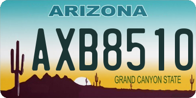 AZ license plate AXB8510