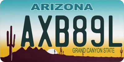 AZ license plate AXB89L