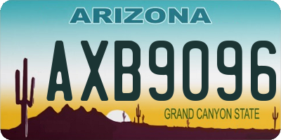 AZ license plate AXB9096