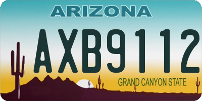 AZ license plate AXB9112
