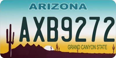 AZ license plate AXB9272