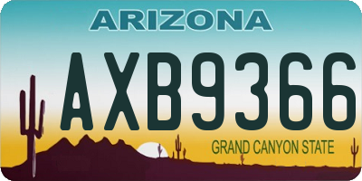 AZ license plate AXB9366