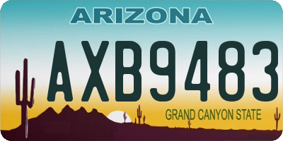 AZ license plate AXB9483