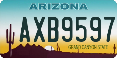 AZ license plate AXB9597