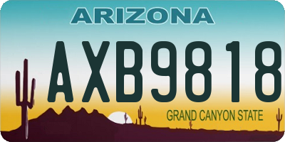 AZ license plate AXB9818