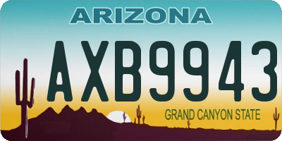 AZ license plate AXB9943