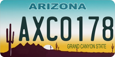 AZ license plate AXC0178
