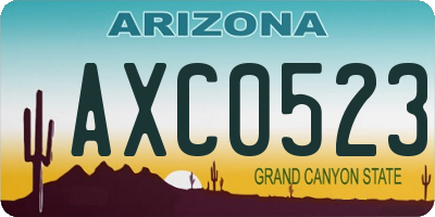 AZ license plate AXC0523