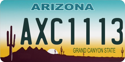 AZ license plate AXC1113