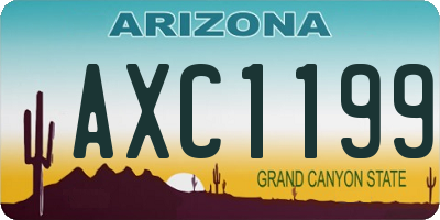 AZ license plate AXC1199