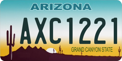 AZ license plate AXC1221